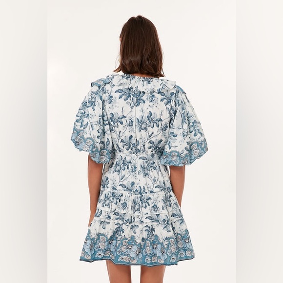 Tuckernuck Love The Label 
Beryl Blue Print Remy Mini Dress.    11 - Picture 10 of 13